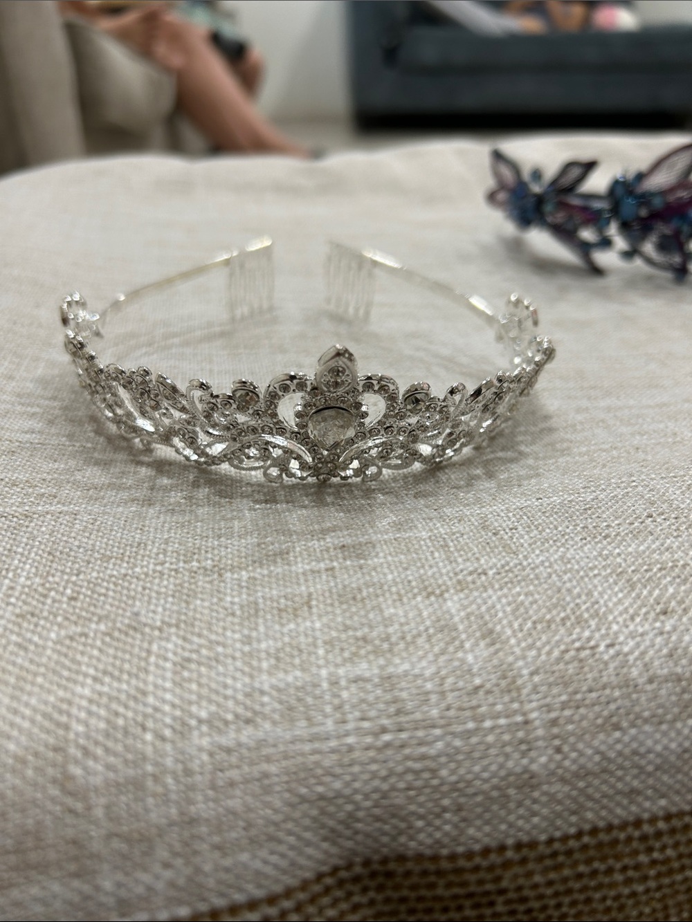 Silver Crystal Bridal Tiara Headband